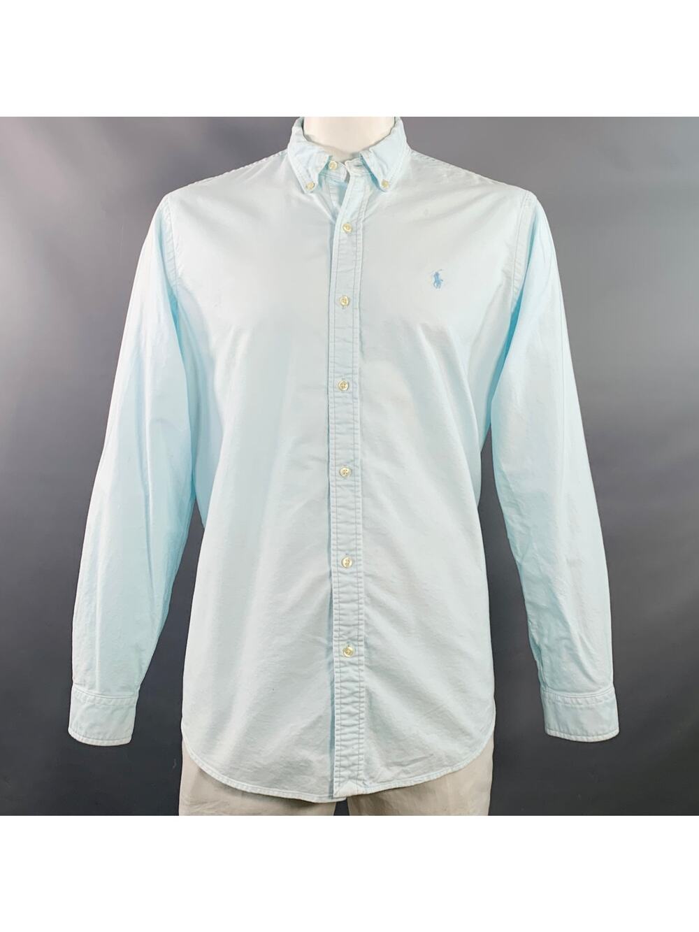 POLO by RALPH LAUREN Size XL Light Blue Cotton Classic Fit Long Sleeve Shirt